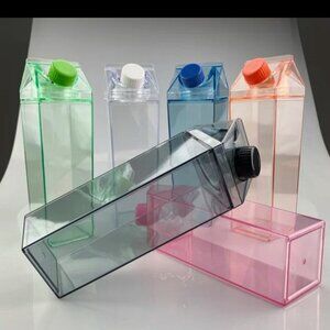 3 Acrylic Milk Cartons 17 oz